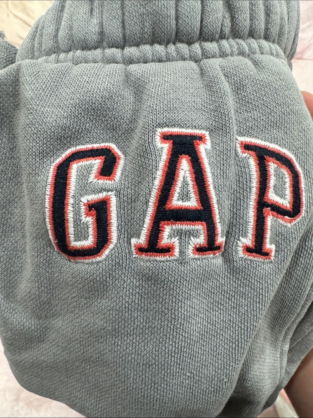 GAP Kids Gray Jogger Sweatpants with Orange & Black Logo